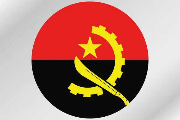 Vlajka ilustrace v kruhu země Angola — Stock fotografie