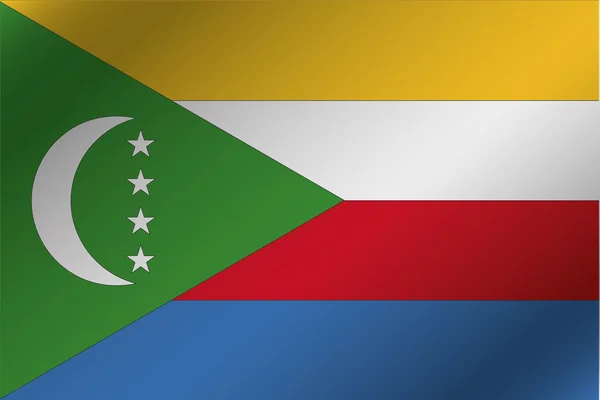 Bandeira ondulada 3D Ilustração do país das Comores — Fotografia de Stock