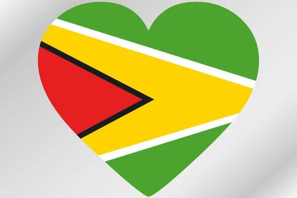 Flag Illustration of a heart with the flag of  Guyana — Stock Photo, Image