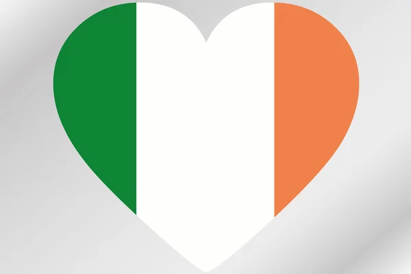 一颗心的爱尔兰国旗的国旗插图 — 图库照片