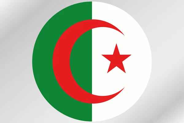 Fahnenabbildung im Kreis des Landes Algerien — Stockfoto