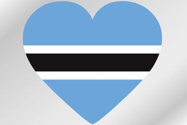 Vlajka ilustrace srdce s vlajka Botswany — Stock fotografie