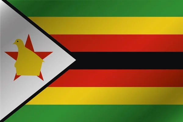 3D vågiga flagga Illustration av landet Zimbabwe — Stockfoto