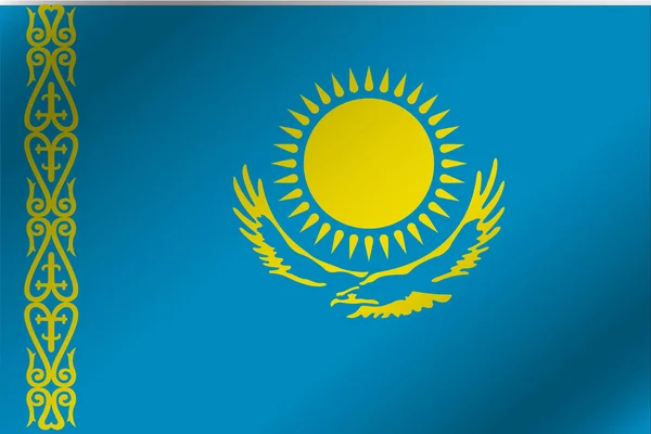 3D falisty flaga ilustracja kraju Kazakstan — Zdjęcie stockowe