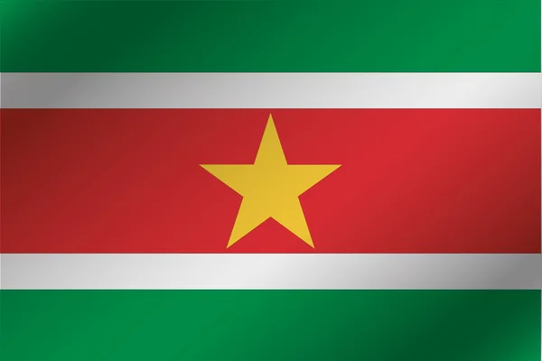 Ilustración de la bandera ondulada 3D del país de Surinam —  Fotos de Stock