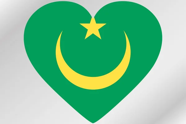 Εικονογράφηση σημαία του μια καρδιά με τη σημαία της Μαυριτανίας — Φωτογραφία Αρχείου