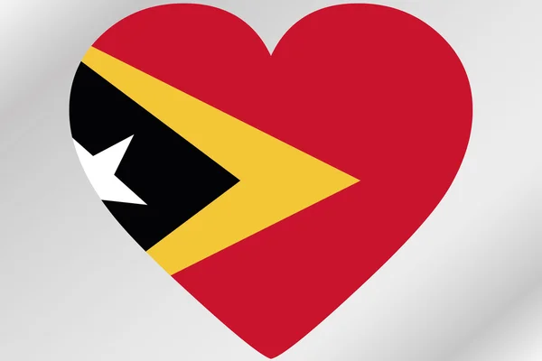 Flag Illustration of a heart with the flag of  East Timor — Stock Photo, Image
