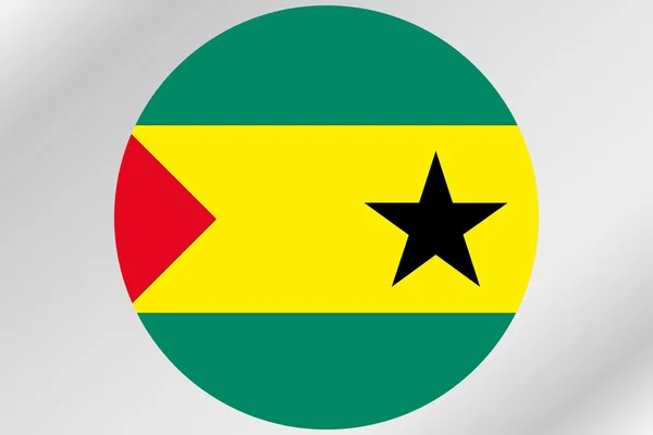 Illustration du drapeau dans un cercle du pays de Sao Tomé E — Photo