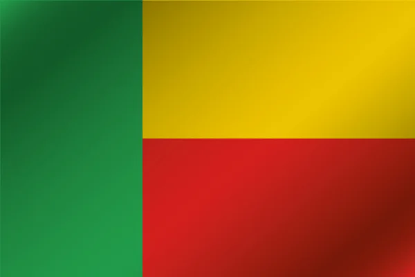 Ilustración de la bandera ondulada 3D del país de Benín — Foto de Stock