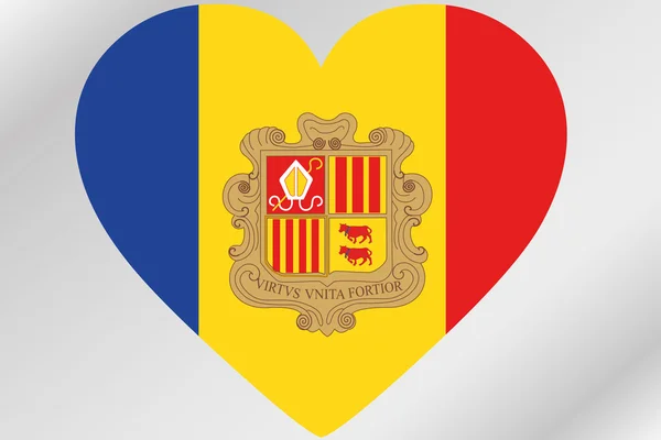 Flagga Illustration av ett hjärta med flaggan i Andorra — Stockfoto