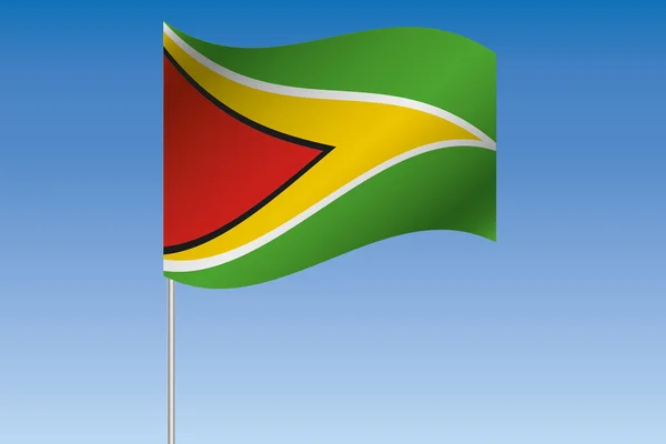 3D Flag Illustrazione sventola nel cielo del paese della Guyana — Foto Stock