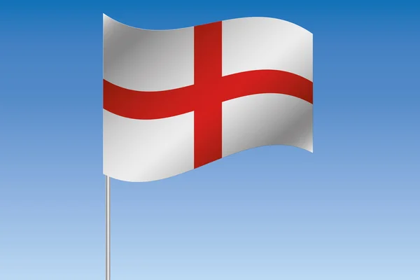 Illustration der 3D-Flagge, die am Himmel des Landes von England weht — Stockfoto