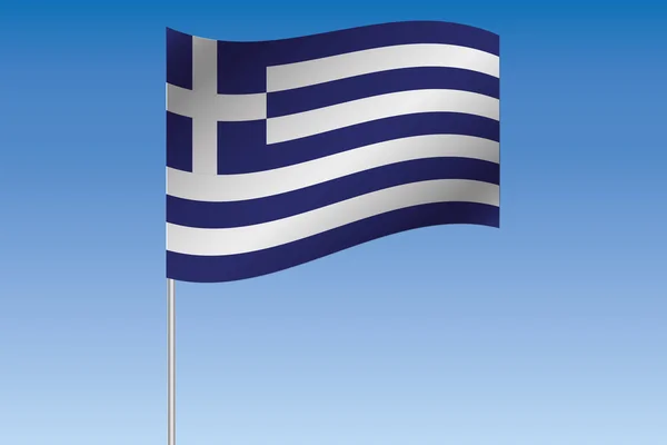 ギリシャの国の空に手を振って 3 d 旗の図 — ストック写真