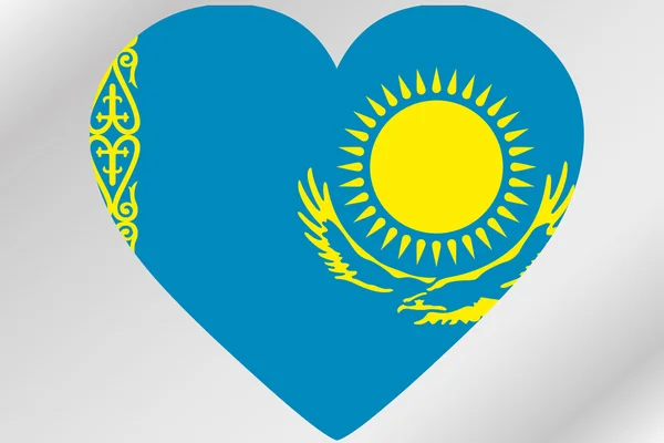 カザフスタンの旗と心の旗イラスト — ストック写真