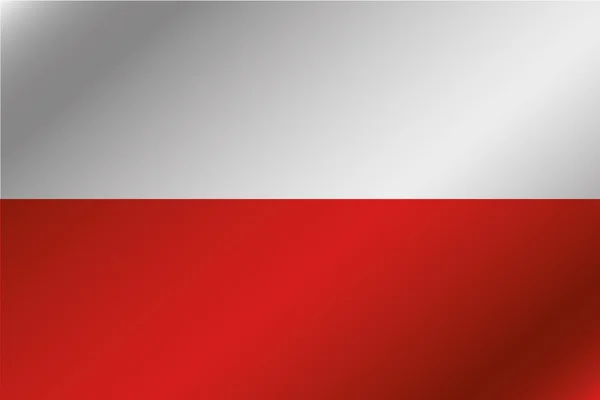 3D Волнистый флаг Иллюстрация страны Польша — стоковое фото