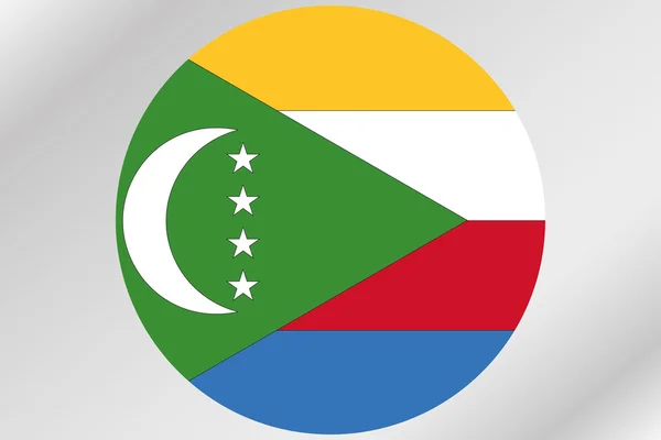 Ilustración de la bandera dentro de un círculo del país de Comoras — Foto de Stock
