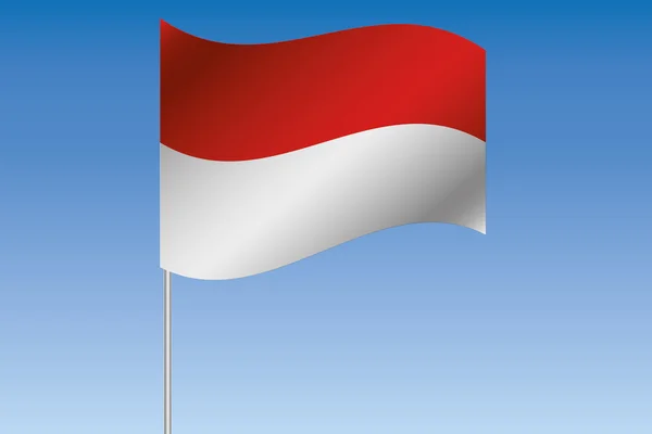 Indone의 국가의 하늘에 물결치는 3d 깃발 그림 — 스톡 사진