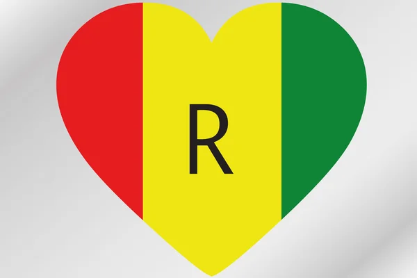 Illustratie van de vlag van een hart met de vlag van Rwanda — Stockfoto