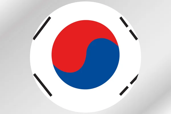 Flagga Illustration inom en cirkel med landet av Sydkorea — Stockfoto