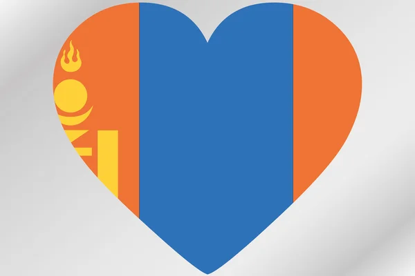 Flaga ilustracja serca z flaga Mongolii — Zdjęcie stockowe