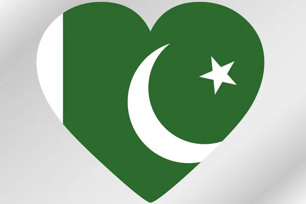 Flag Illustration af et hjerte med Pakistans flag - Stock-foto