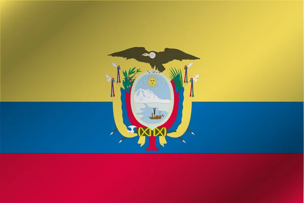 Ekvator ülke 3D dalgalı bayrağı çizimi — Stok fotoğraf