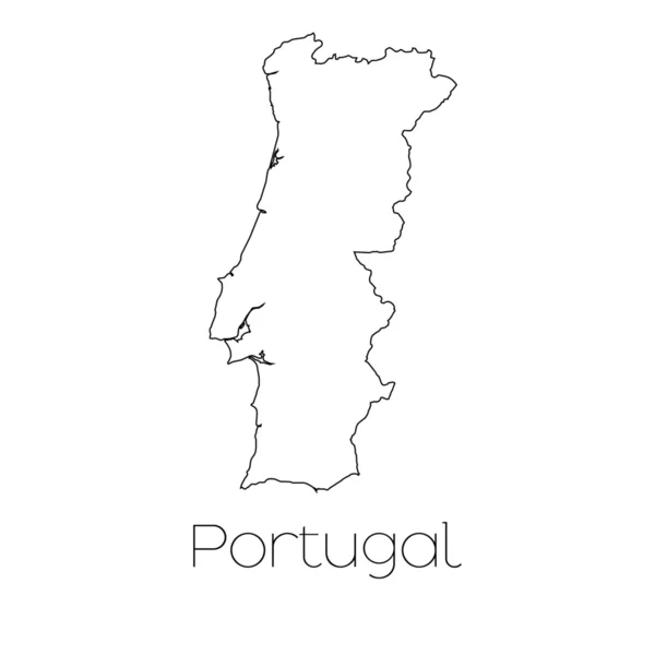 Country Shape isolated on background of the country of Portugal — Stock Photo, Image