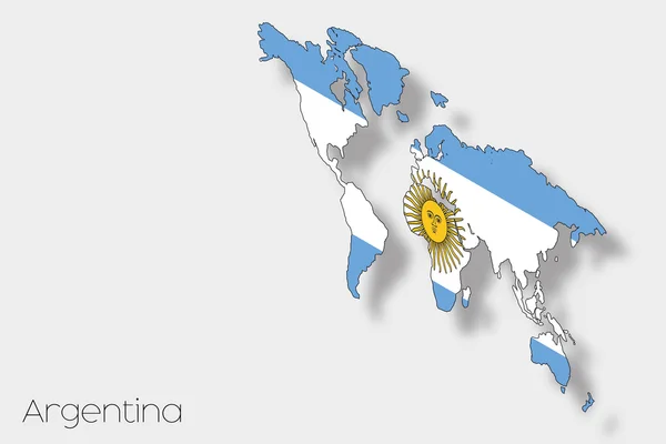 3D Isometric Flag Illustration of the country of  Argentina — Stock Photo, Image