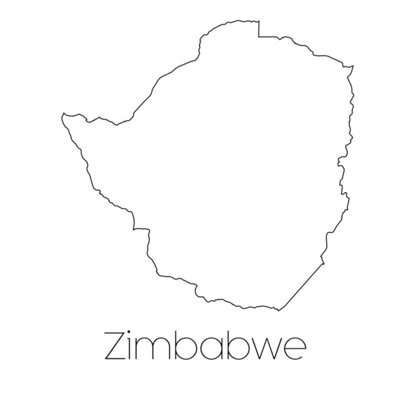 Forme du pays isolé sur fond du pays du Zimbabwe — Photo