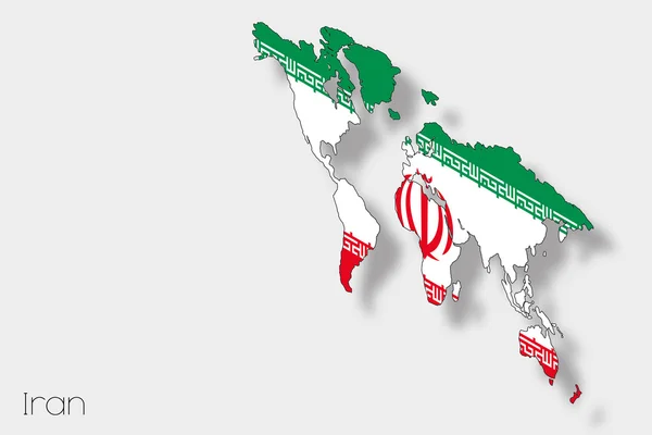 3D Isometric Flag Illustration of the country of  Iran — Stock Photo, Image