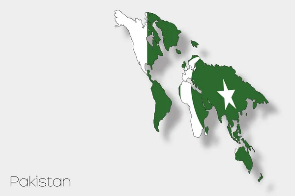 3D Isometrische vlag illustratie van het land van Pakistan — Stockfoto