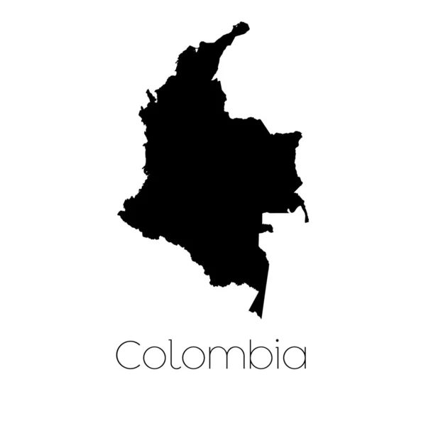 哥伦比亚国家背景上孤立的国家形态 — 图库照片