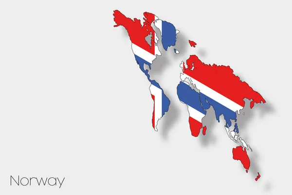 Bandeira Isométrica 3D Ilustração do país da Noruega — Fotografia de Stock