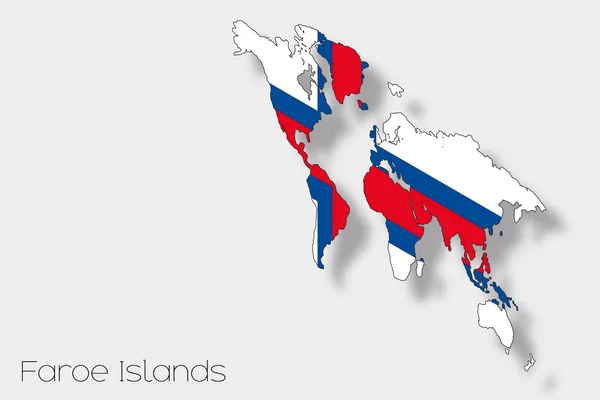 3D Isomric Flag Illustrazione del paese delle Isole Faroe — Foto Stock