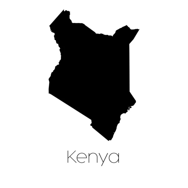 Kenya'nın ülkenin arka planda izole ülke şekli — Stok fotoğraf