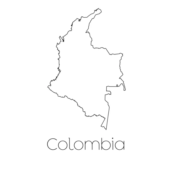 Forma del país aislado en el contexto del país de Colombia —  Fotos de Stock