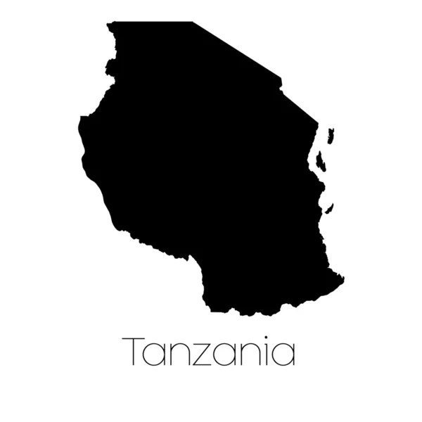 Forma del país aislado en el fondo del país de Tanzania —  Fotos de Stock