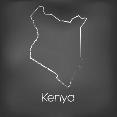 Adı ve şeklini tebeşir gemide izole ülke şekli