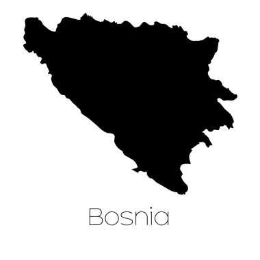Bosna ülkenin arka plan üzerinde izole ülke şekli