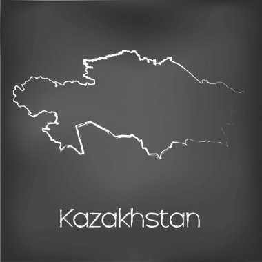 Adı ve şeklini tebeşir gemide izole ülke şekli