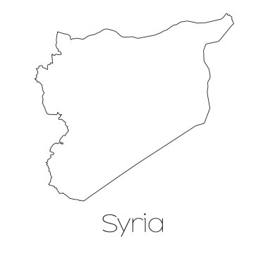 Suriye ülkenin arka plan üzerinde izole ülke şekli
