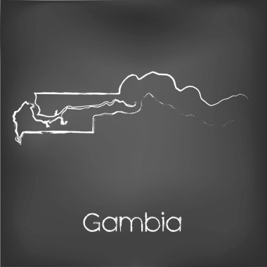 Adı ve şeklini tebeşir gemide izole ülke şekli