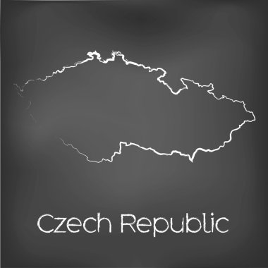 Adı ve şeklini tebeşir gemide izole ülke şekli
