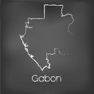 Adı ve şeklini tebeşir gemide izole ülke şekli