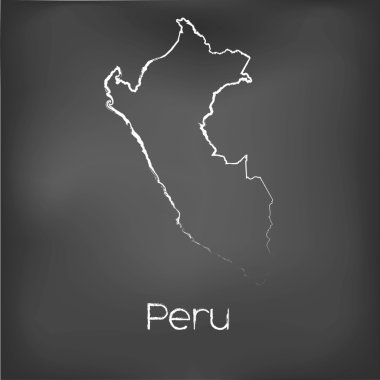 Adı ve şeklini tebeşir gemide izole ülke şekli