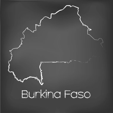 Adı ve şeklini tebeşir gemide izole ülke şekli