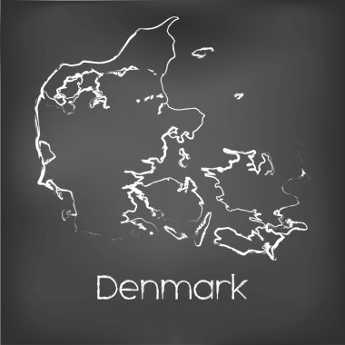 Adı ve şeklini tebeşir gemide izole ülke şekli