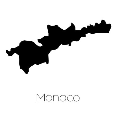 Monaco ülkenin arka plan üzerinde izole ülke şekli