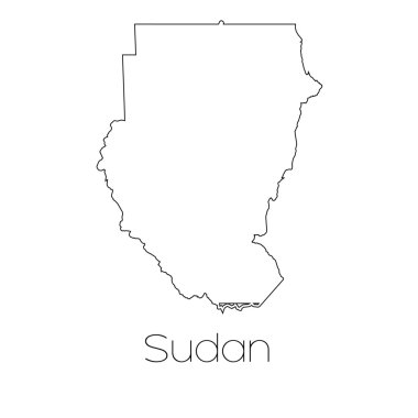 Sudan ülkenin arka plan üzerinde izole ülke şekli