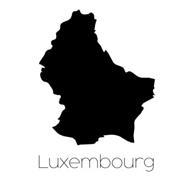 Luxembour ülkenin arka plan üzerinde izole ülke şekli